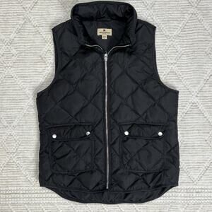 Woolrich Black Quilted Puffer Duck Down Filled Vest Jacket Womens Size Medium